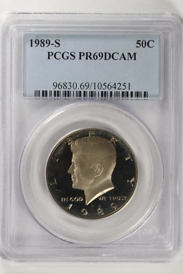 1989-S Kennedy Proof Half Dollar PCGS PR69 DCAM Deep Cameo 50c - Image 1 of 2