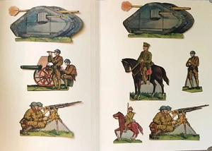 WWI PAPER SOLDIERS, ARTILLERY, TANKS MCLOUGHLIN BROS? VG+ 27 PIECES - Picture 1 of 3