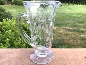 Fostoria Chintz Pitcher 10” Tall 1940s-50s Harder Piece to Find Elegant Depress. - Picture 1 of 4