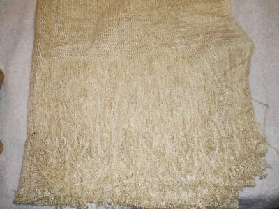 Vtg Pretty Knitted? Gold Table Runner 24" x 80" Unique! Needs Cleaned. - Image 1 of 4