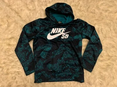 Sudadera con capucha ThermaFit camuflada verde azulado Nike SB para niños (grande juvenil) Foto 1 de 4