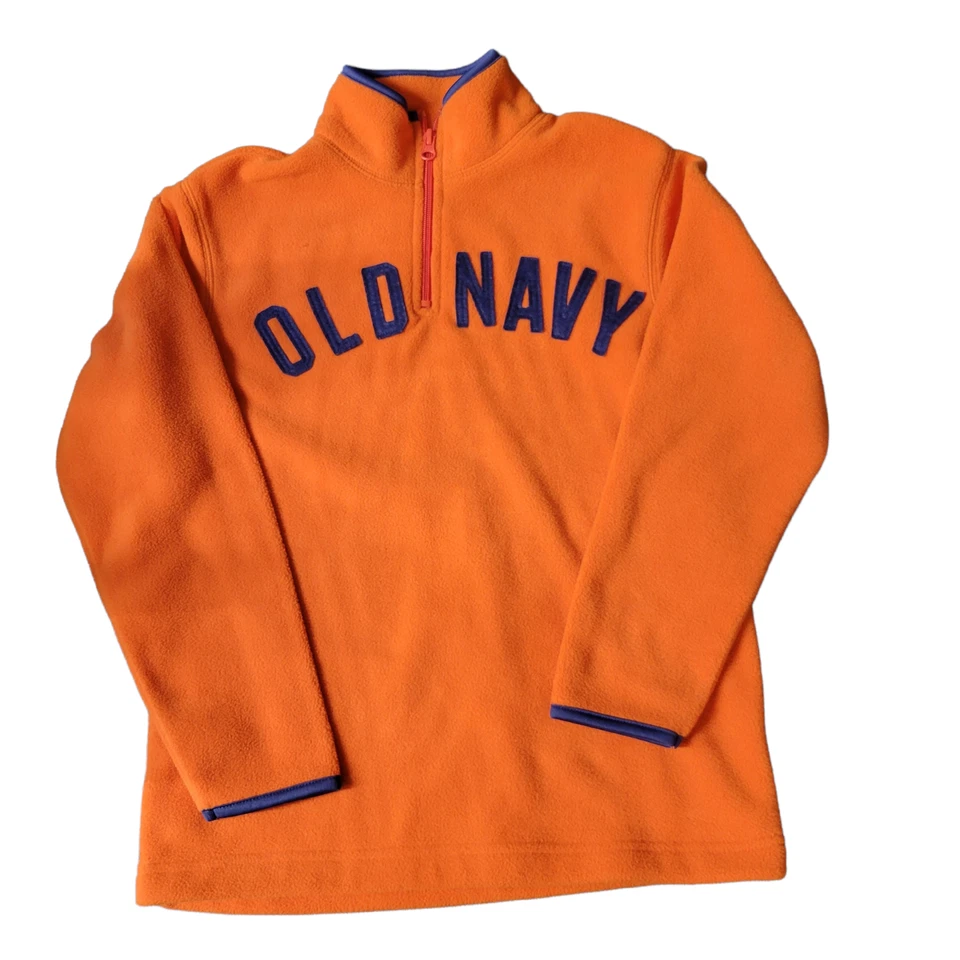 Old Navy Quarter Zip Pullover Boys Size M (8) Orange & Blue - Image 1 of 3
