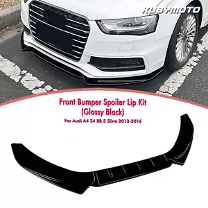 Front Bumper Spoiler Splitter Lip For Audi A4 S4 B8.5 Sline 2013-2016 2015 Black - Picture 1 of 10
