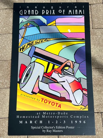 Miami Grand Prix 1996 RARE RAY MASTERS Advertising Foam Backed Poster Formula 1 Cover