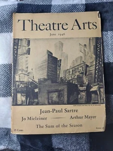 THEATRE ARTS June 1946 Jean-Paul Sartre Sewell Stokes Arthur Mayer Jo Mielziner - Foto 1 di 6
