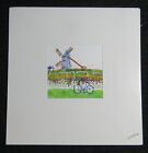 COUNTRY WINDMILL with Bicycle & Flowers 8.5x9" Greeting Card Art #7020