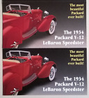 Packard V-12 LeBaron Speedster (1934) : 2 Brochures publicitaires DANBURY MINT