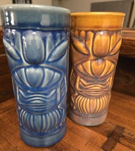 Ancien gobelet Tiki en céramique émaillée Libby ustensiles de bar - Photo 1/4
