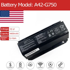 A42-G750 Battery for Asus Rog G750JM-BSI7N23 90-N2V1B1000Y G750JX-CV069P - Picture 1 of 6
