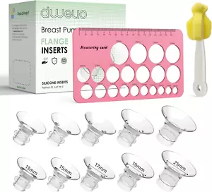 Flange Sizing Kit with 10PCS Silicone Flange Inserts 13/15/17/19/21Mm & Nipple M - Picture 1 of 12