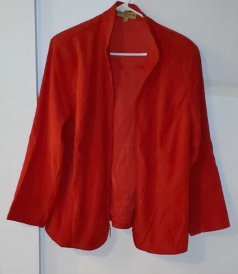 A Notations Women's Shacket Blazer Jacket Zip Up Red With Suede Feel Size 1X - Image 1 of 4