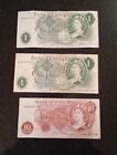 2x Old English One Pound Notes And 1 X 10 Shilling Note 