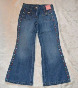 Gymboree CUPCAKE CUTIE Sweet Denim Flare Jeans Pants adj waistband NWT 6 7 8 - Picture 1 of 5