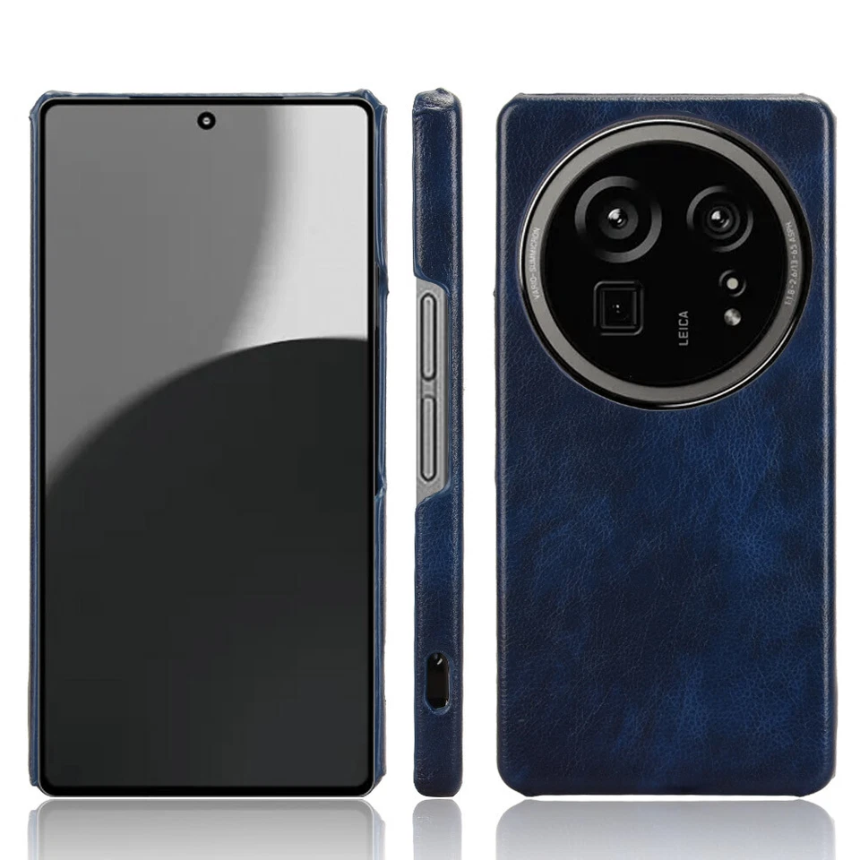 For Sharp Aquos R9 Pro SH-54E, Luxury Hybrid PU Leather Hard Bumper Case Cover - Image 1 of 4