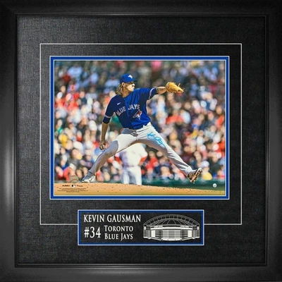 Kevin Gausman Signed Framed 16x20 Toronto Blue Jays Throwing Front View Action P Foto 1 de 2