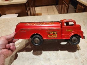 Vintage 50er Jahre "Structo 66" roter Pressstahl LKW Toyland Oil Co. (FUNKTIONIERT!) - Bild 1 von 12
