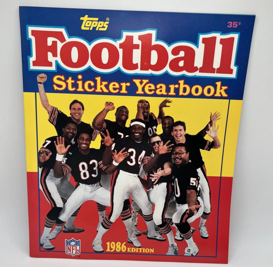 Football Sticker Yearbook, 1986, Topps NFL Football Unused, No Stickers - Image 1 of 4