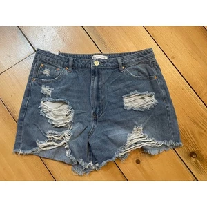 Almost Famous Women's Cut off Distressed Shorts. Denim Jean. Size 13 - Picture 1 of 7