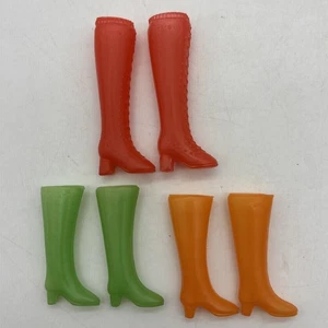 Vintage 1960s Barbie Fashion CLONE MOD ERA GoGo Faux Lace Up/ Boots Lot - Bild 1 von 9