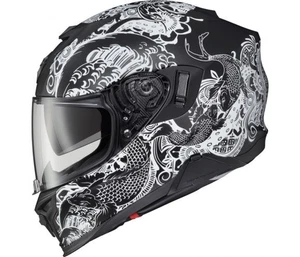 Scorpion Adult's EXO-T520 Nama Sushi Helmet Black/White Size Large-75-2120L - Picture 1 of 1