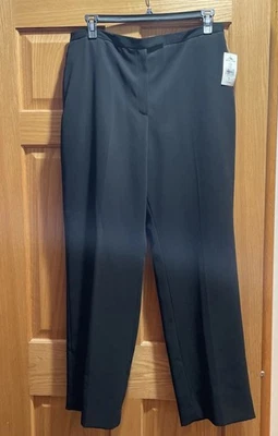 Tahari *NUEVO* Arthur Levine Negro Pierna Recta Pin Rayas Pantalón Mujer 16 Foto 1 de 4