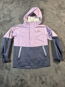 REI Co-op Jacket Youth Medium 10-12 Purple Blue Hooded Waterproof Nylon Outdoors - Picture 1 of 12