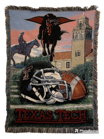 Texas Tech Red Raiders Football Helmet Horse University Tapestry 45”x60” Cover