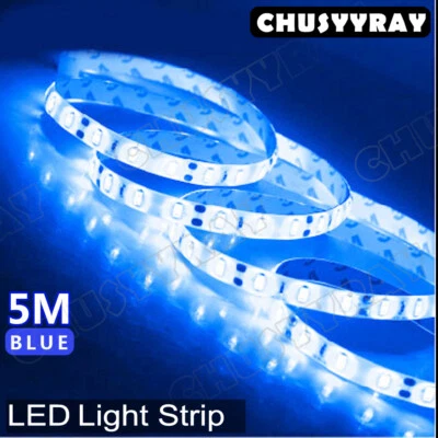 CHUSYYRAY Blue 5M 16.4ft Waterproof 300 LED 2835 SMD Flexible LED Light Lamp Strip DC 12V