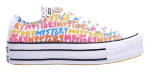 Converse Plateau Lift Up Freizeit Damen Sneaker Schuhe weiß multi Gr. 7 NEU - Bild 1 von 8