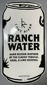 LONE RIVER RANCH WATER HARD SELTZER CAN Metal 9.25x17.5" Craft Beer Sign NEW - Picture 1 of 11