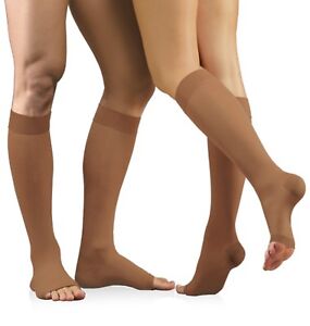 Compression Knee Stockings Open Toes Foot Support Stockings Class 1 TE0408LUX