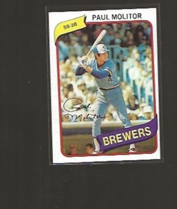 1980 TOPPS PAUL MOLITOR #406 NRMT HIGH GRADE SHARP CARD