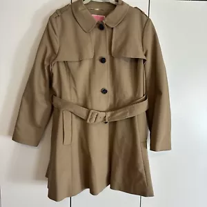 Gabardina Kate Spade New York Mujer Beige Caqui Manga Larga Cinturón Talla XL - Imagen 1 de 19