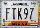 2012 Guerrero (State) Mexico Motorcycle License Plate Taxco Expired Plate