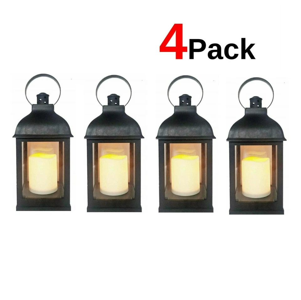 Classic Lanterns  4 PC 10" Decorative Lanterns with Flameless LED Candle - Image 1 of 3