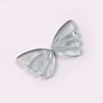 Loose Gemstone Natural Certified Aquamarine Hand Carved Butterfly Wings A1166 - Image 1 of 3