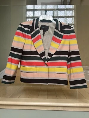 Chaqueta Blazer BCBGMAXAZRIA Un Botón Mediana Primavera Roja Rosa Verde Foto 1 de 4