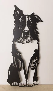 Border Collie Metal Face Wall Art / Garden Sculpture - Picture 1 of 3