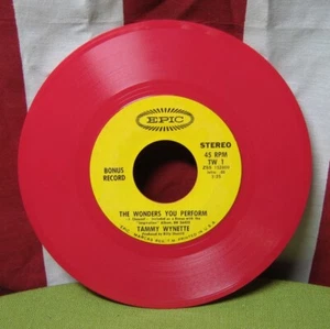 TAMMY WYNETTE pink styrene record 1970 bonus vinyl 45 rpm Wonders You Perform - Picture 1 of 2