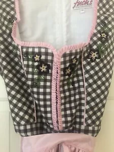 Dirndl, rosa, Braun, Kariert, Mini, fuchs, Gr 34, Baumwolle - Bild 1 von 5