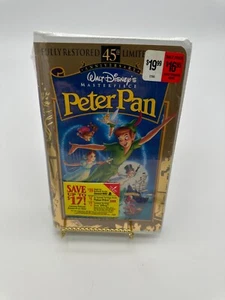 Peter Pan (VHS, 1998) 45th Anniversary Walt Disney Masterpiece New Sealed - Picture 1 of 5