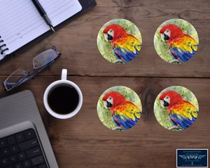 JUEGO DE 4 POSAVASOS REDONDOS DE TABLERO DURO PARA CASA BAR ESCRITORIO REGALO PERSONALIZADO - Imagen 1 de 2