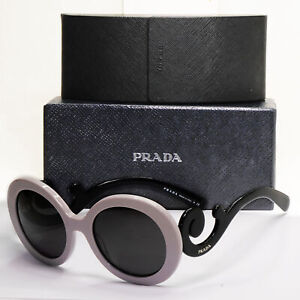 Prada Sunglasses Baroque Swirl Round Black Lilac PR27NS SPR 27N QE0-0A7 200124