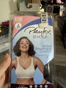 PLAYTEX 18 HOUR ACTIVE BREATHABLE COMFORT WIREFREE BRA 38DDD #4159 BLACK - Picture 1 of 1