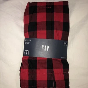 GAP MENS BOXERS Elastic Waist 100% Cotton Size XXL Red Black Check - Picture 1 of 3