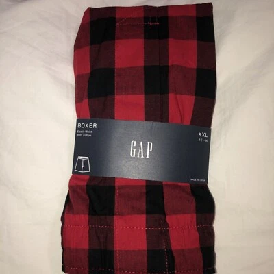 GAP HOMBRE BOXERS Cintura Elástica 100% Algodón Talla XXL Rojo Negro Cuadros Foto 1 de 3