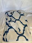 Curtarra Curtain Panels 41”x 91” New Blue And Off White Heavy With Magnetic Hem