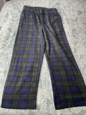 Weatherproof Pajama Lounge Pants Men’s Size Large Fleece Green Blue Plaid - Image 1 of 3