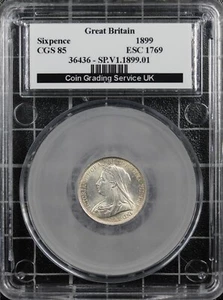 1899 Victoria Sixpence CGS 85 Choice UNC – Joint Finest Known – S.3941 ESC1769 - Picture 1 of 5