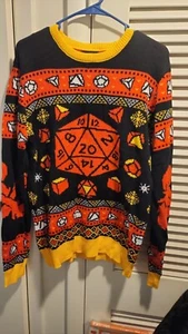 Dungeons And Dragons Ugly Christmas Sweater Mens M - L - Gamestop Xmas NEW - Picture 1 of 6